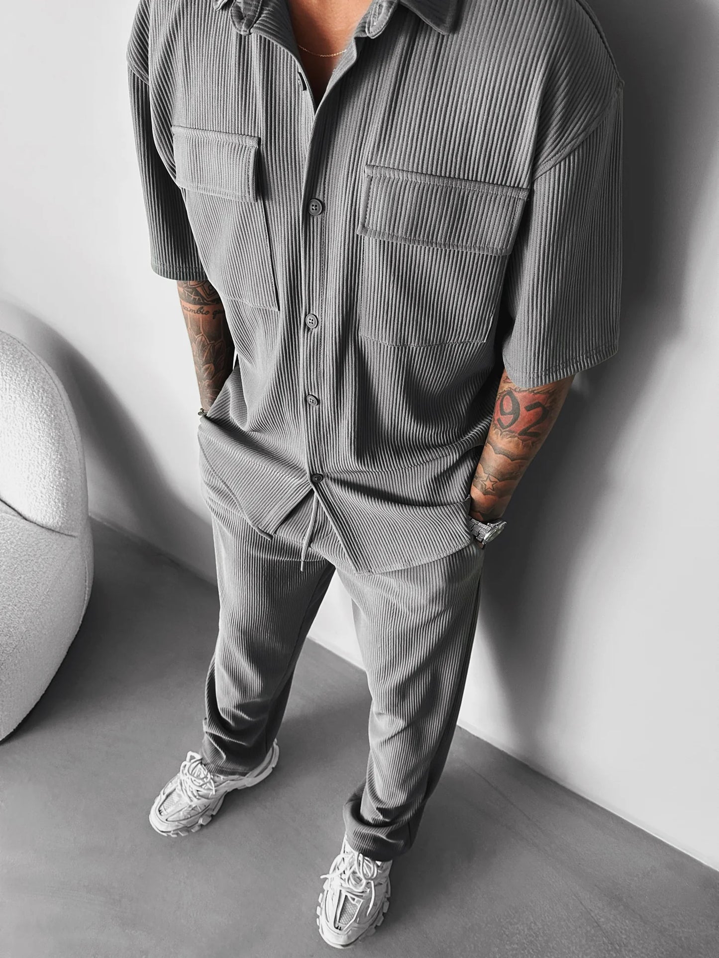 GREY CORD SET