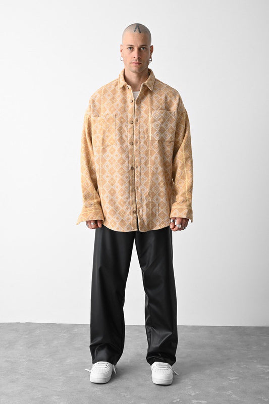 Beige Detailed Pocket Shirt