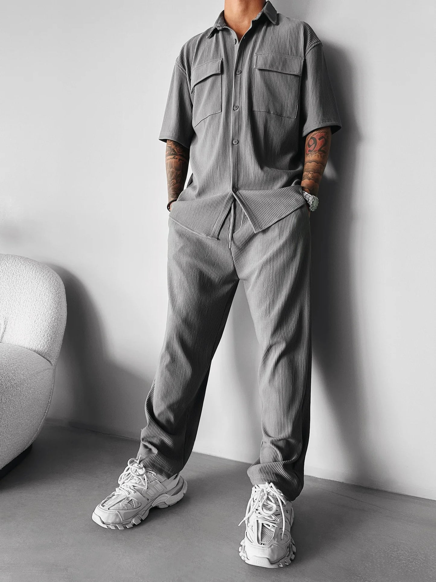GREY CORD SET