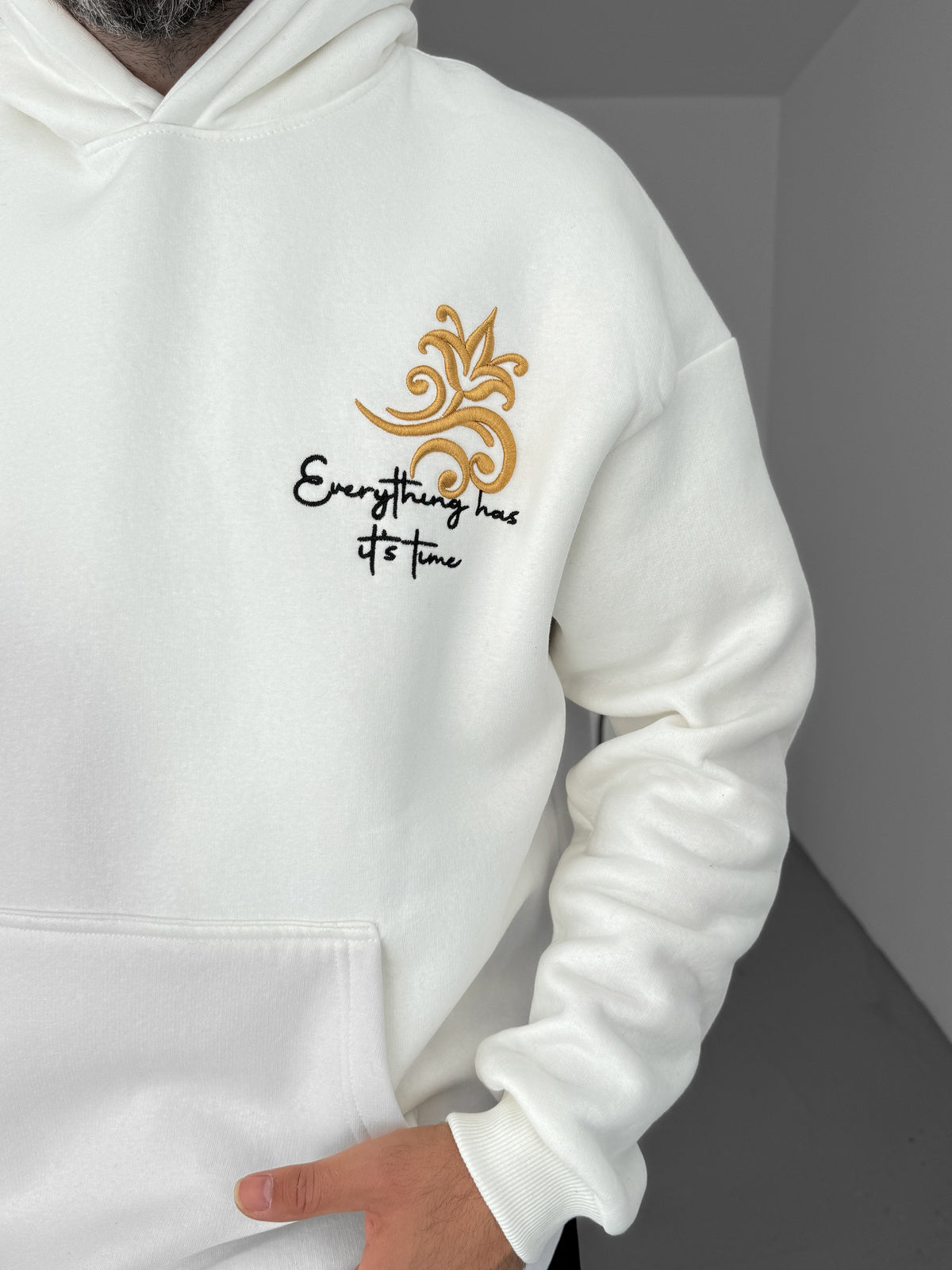 WHITE HORSE EMBROIDERED HOODIE