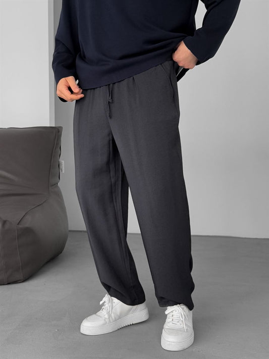 BLACK TENCEL FABRIC BAGGY JOGGER