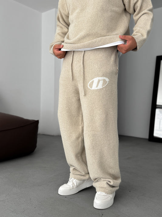 BEIGE G DETAIL KNIT BAGGY JOGGER