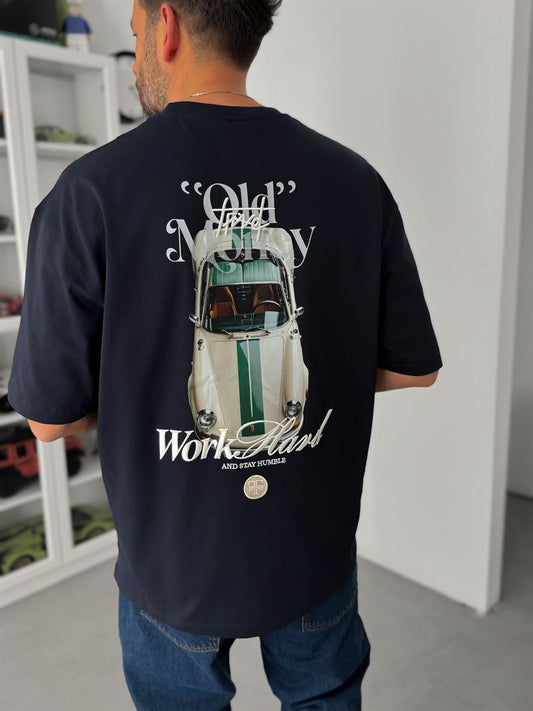NAVY BLUE OLD MONEY T-SHIRT