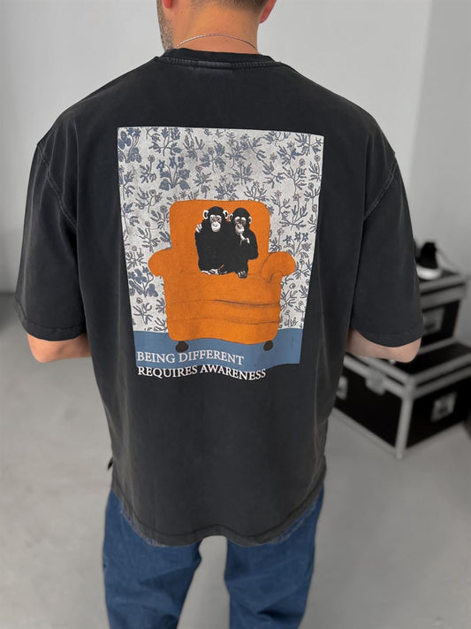 BLACK WASHED AWARENESS T-SHIRT