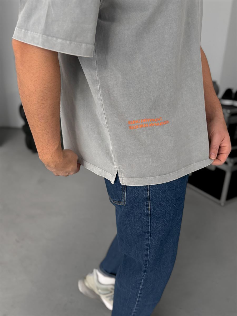 GREY WASHED AWARENESS T-SHIRT