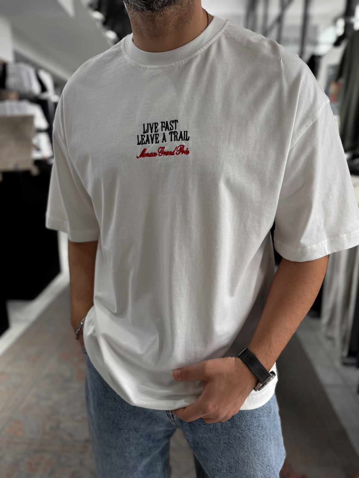 WHITE LIVE FAST T-SHIRT