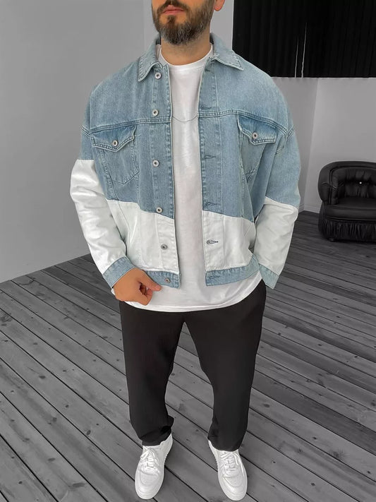 BLUE SPLIT DENIM JACKET