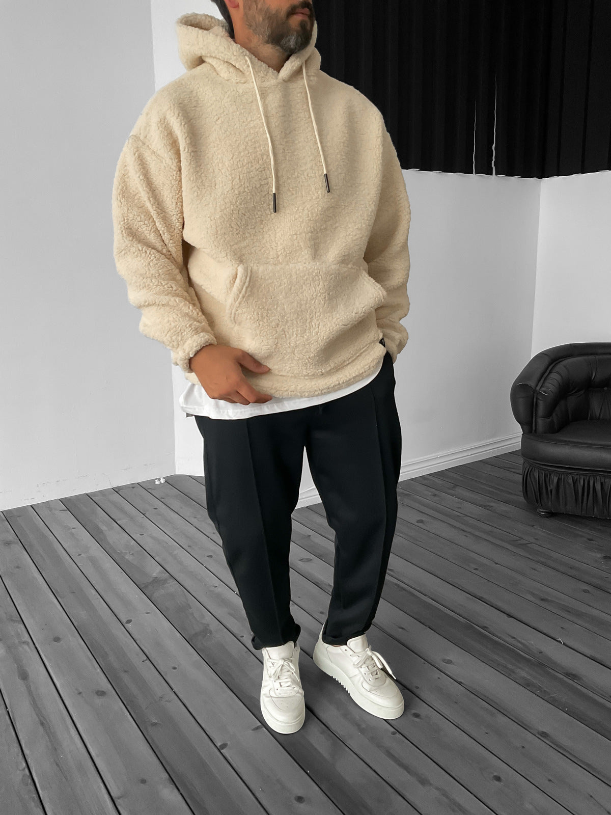 Beige Polar Hoodie
