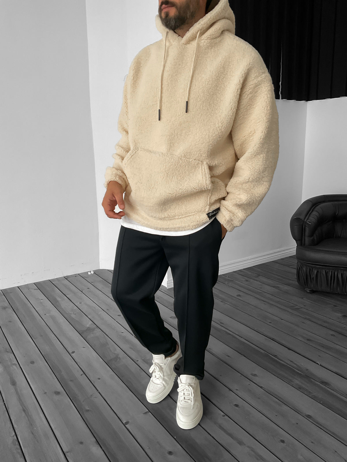 Beige Polar Hoodie