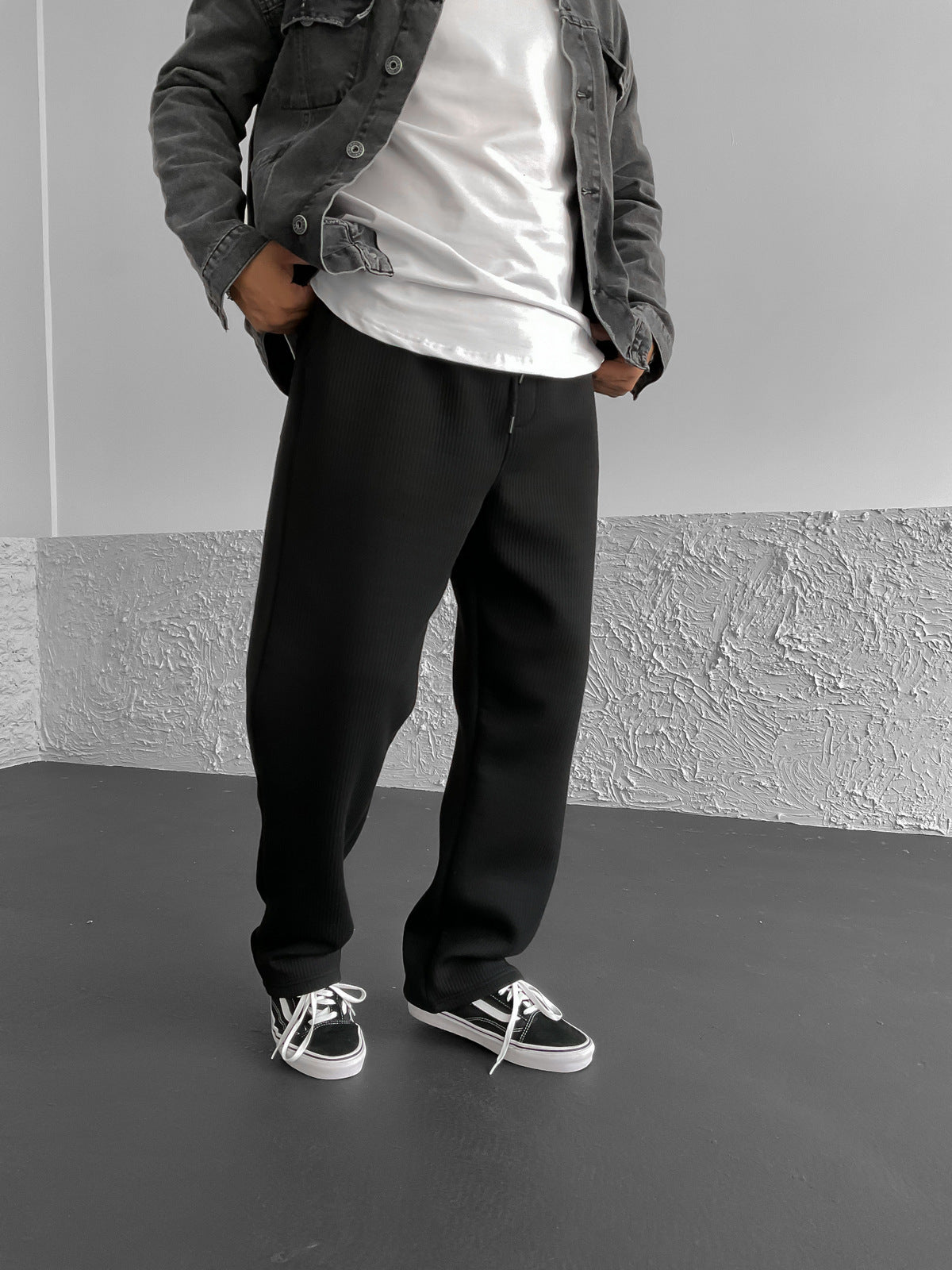 Black Baggy Basic Ottoman Jogger