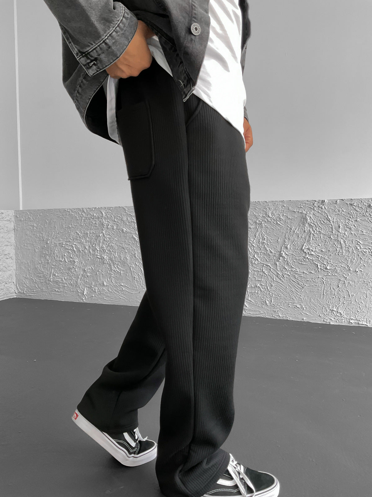 Black Baggy Basic Ottoman Jogger