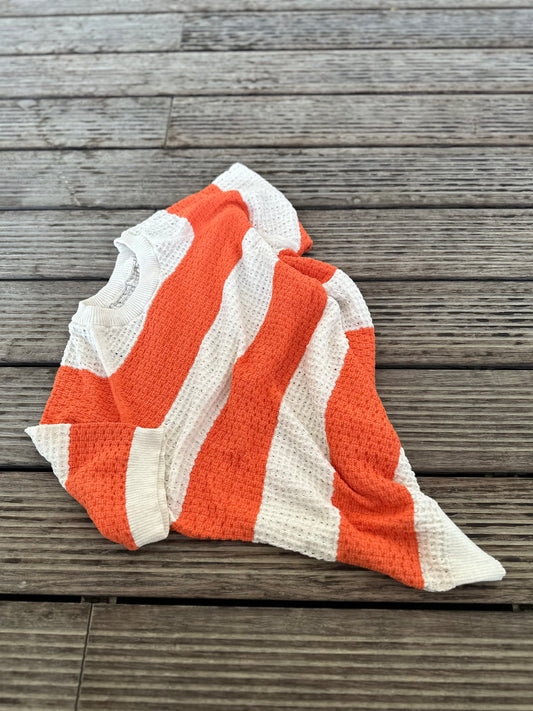 ORANGE PATTERNED KNITTED T-SHIRT