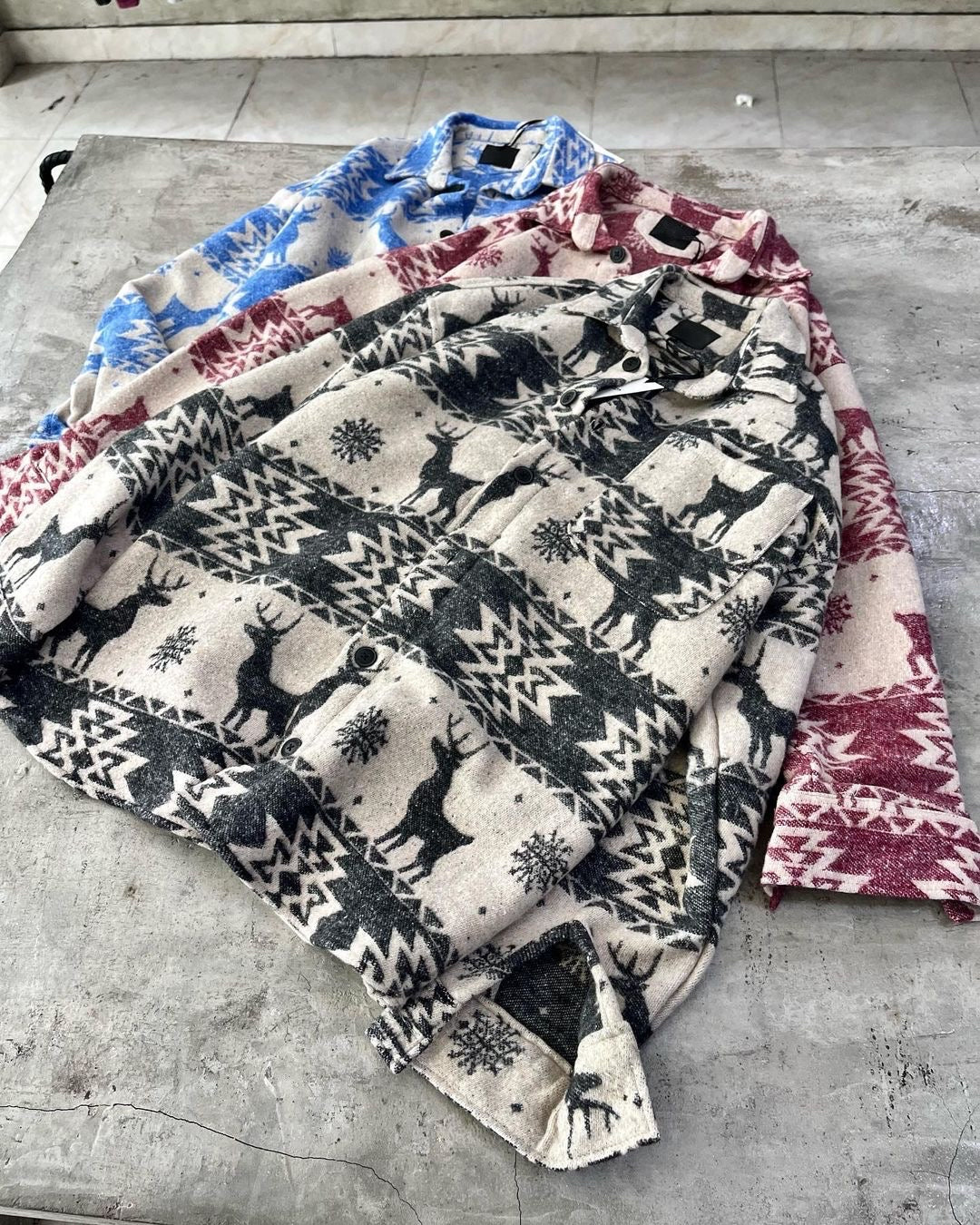 Black Reindeer Pattern Shirt