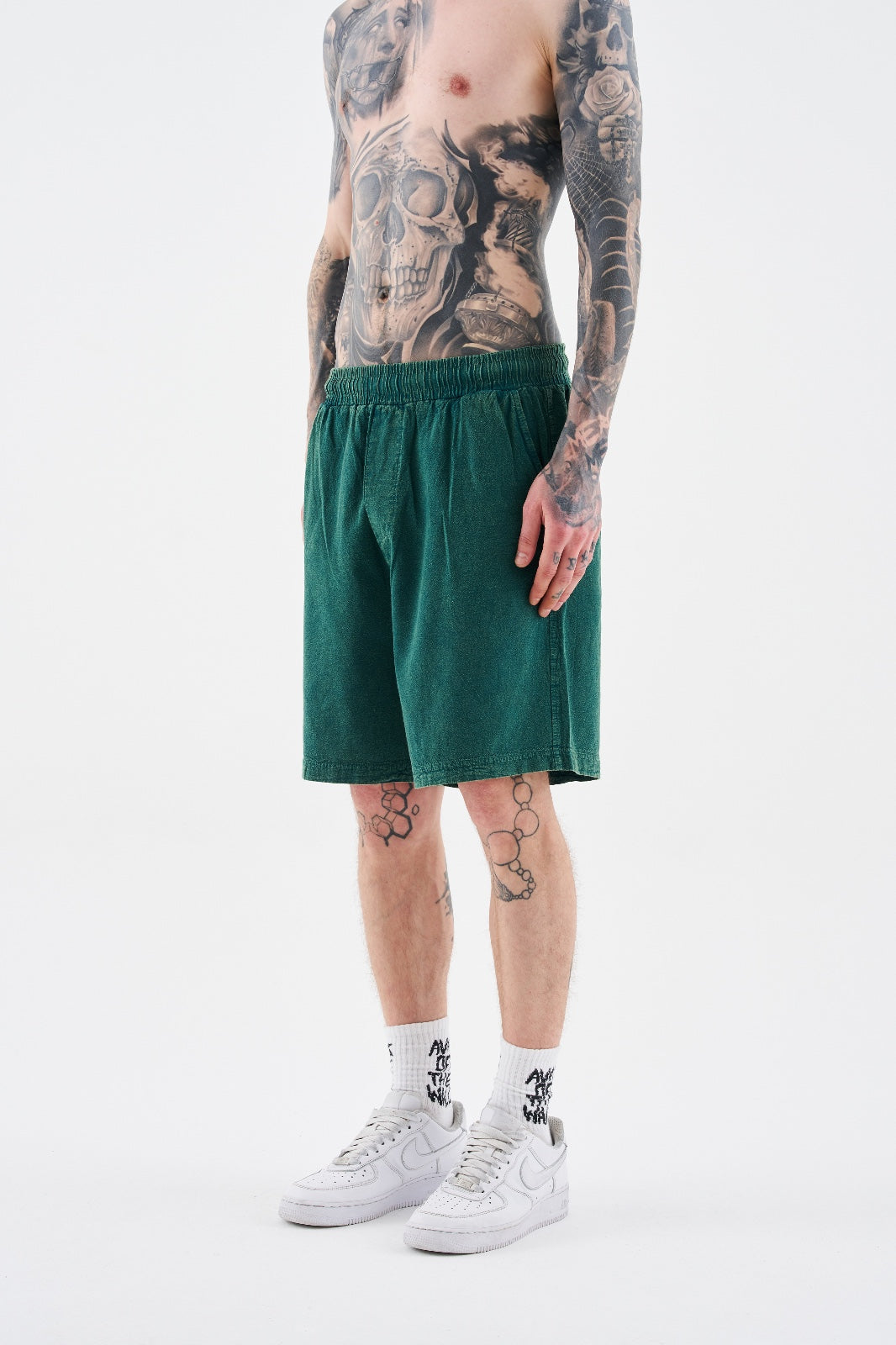 PETROL EFFECTED WASHING SHORTS