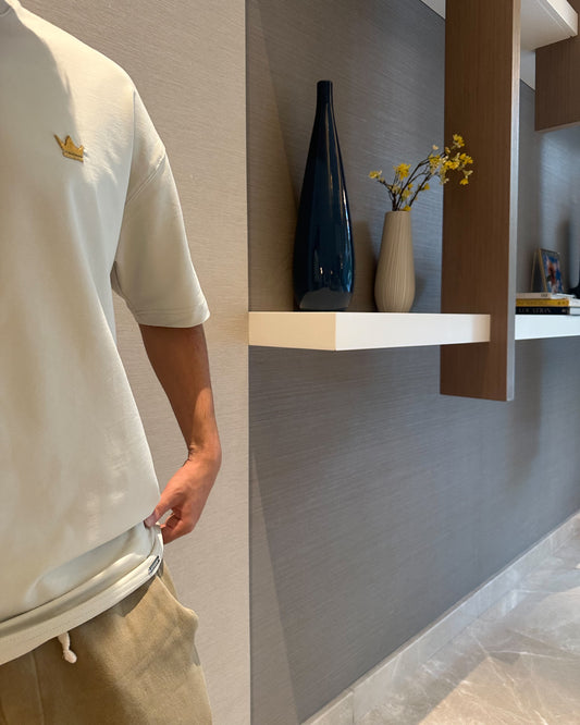 BEIGE BUNNY EMBROIDERED T-SHIRT