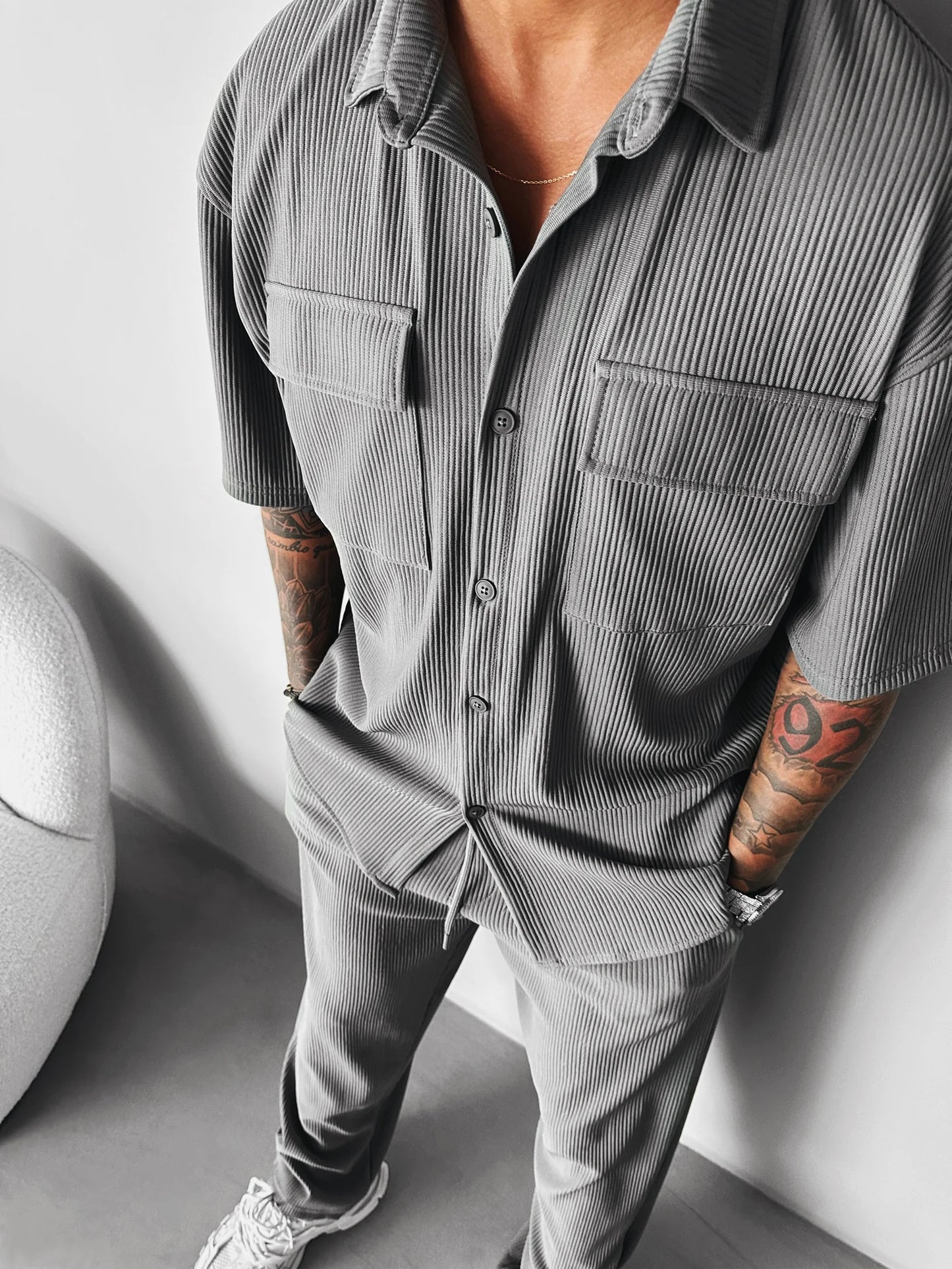 GREY CORD SET