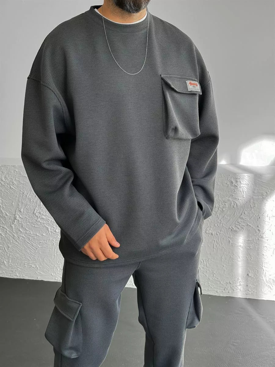 FUME WAFFLE CARGO SWEATSHIRT