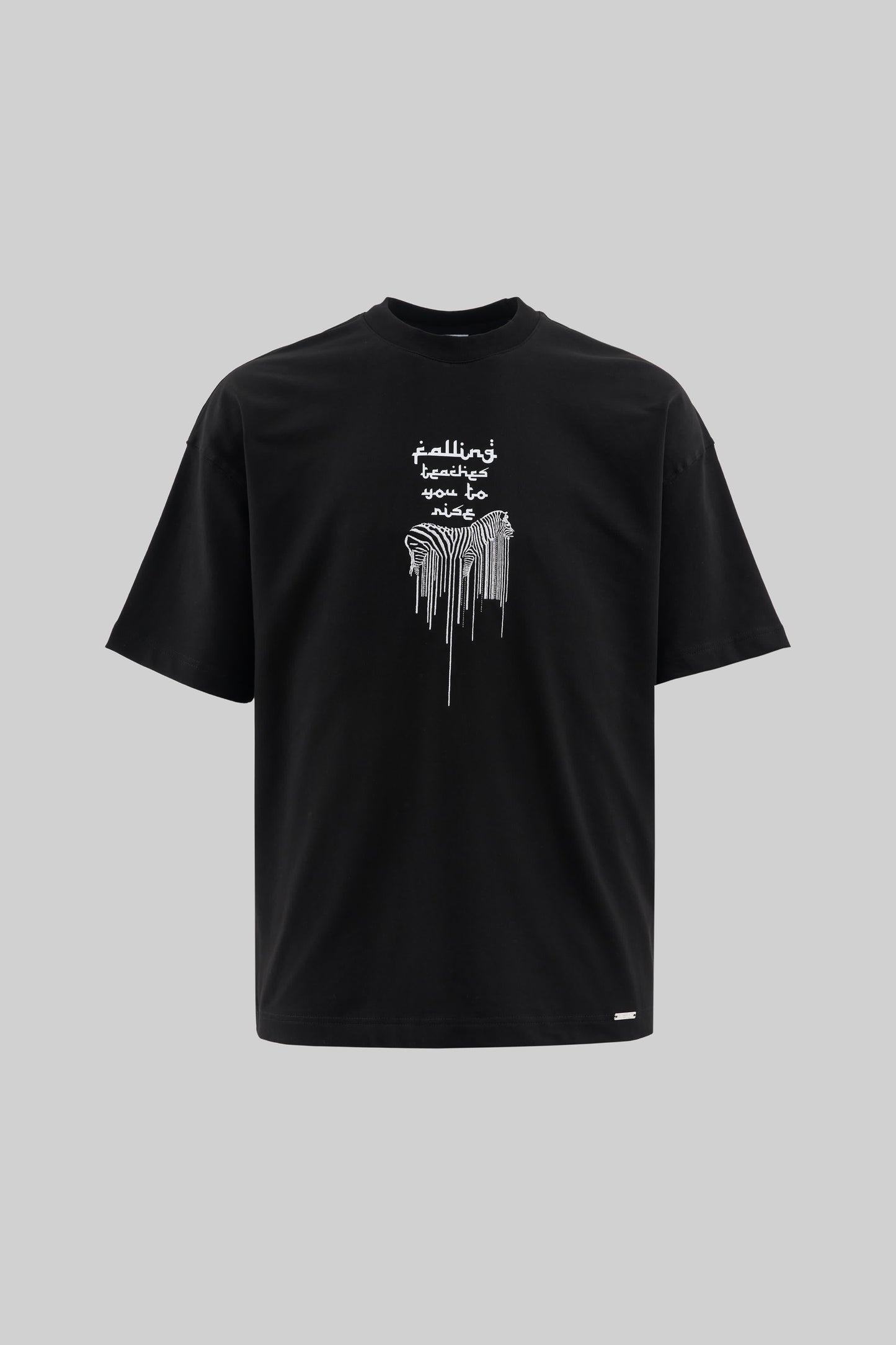 BLACK ZEBRA EMBROIDERED T-SHIRT
