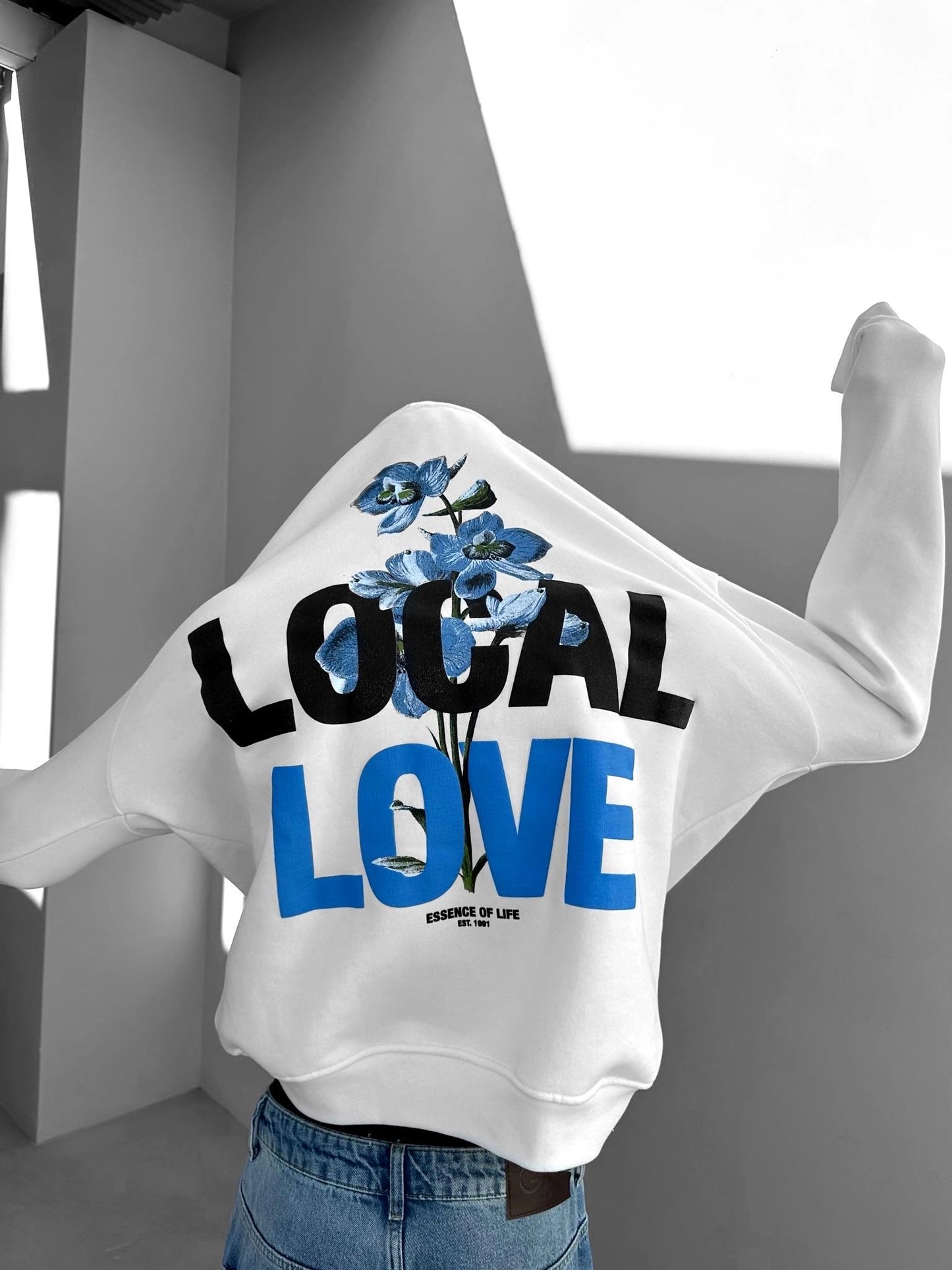 White Local Love Hoodie