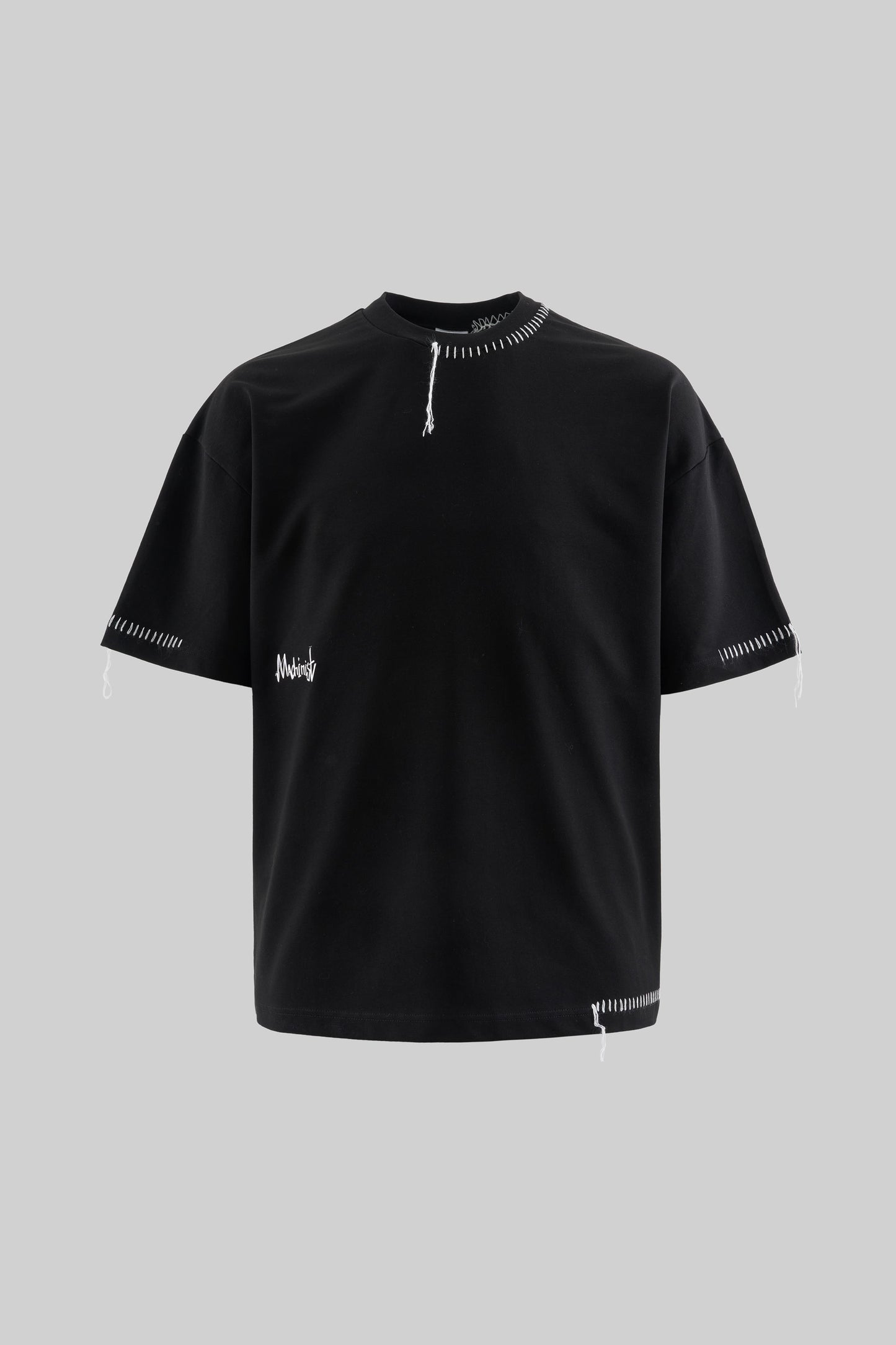 BLACK BLANKET STITCH T-SHIRT