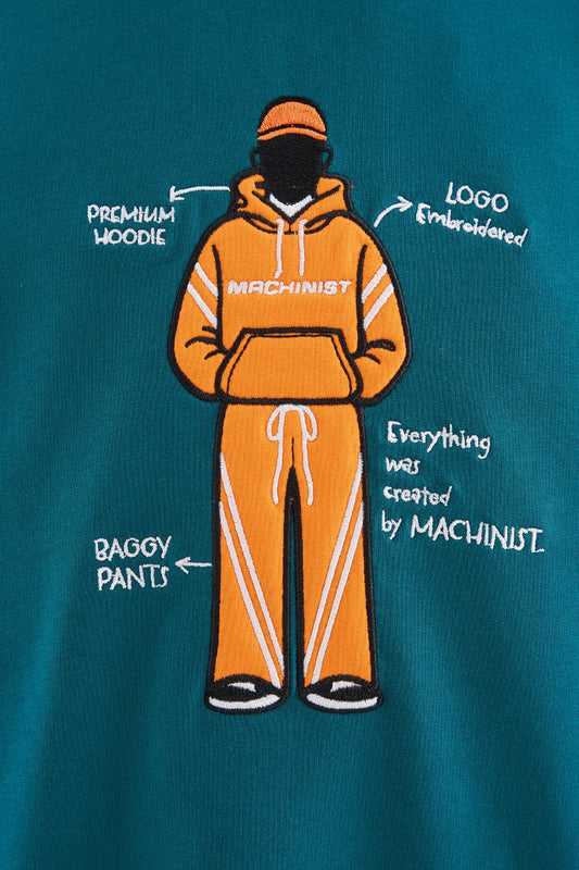 PETROL FIGURE EMBROIDERED T-SHIRT