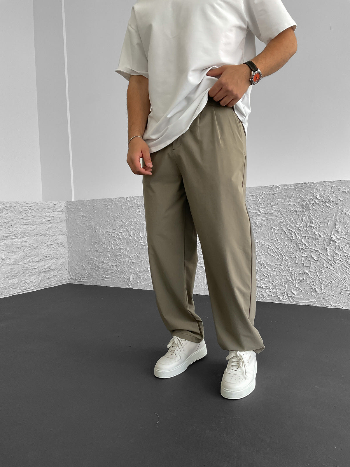 Open Khaki Basic Parachute Trousers