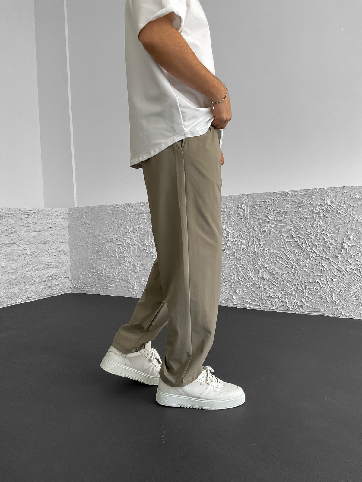 Open Khaki Basic Parachute Trousers