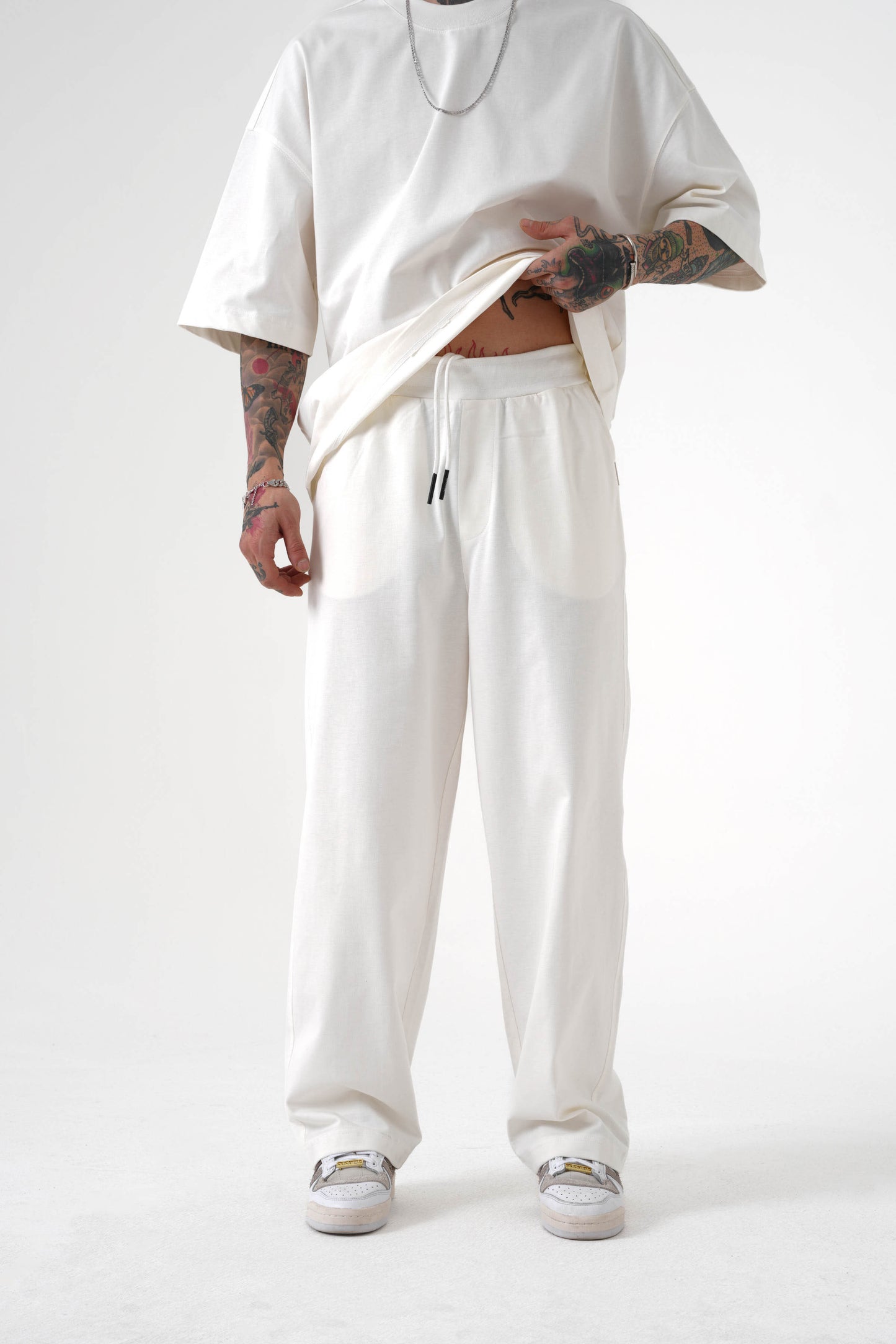 White Basic Baggy Pants