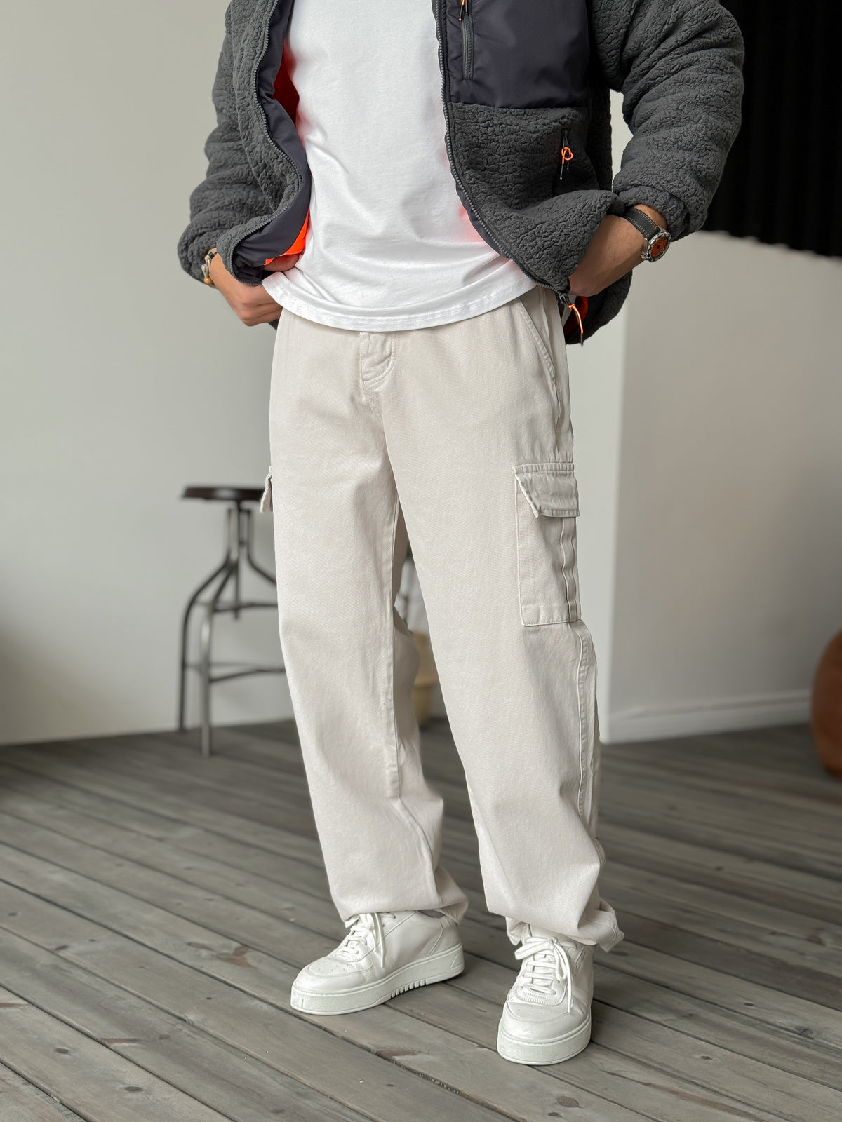 STONE CARGO GABARDINE PANTS
