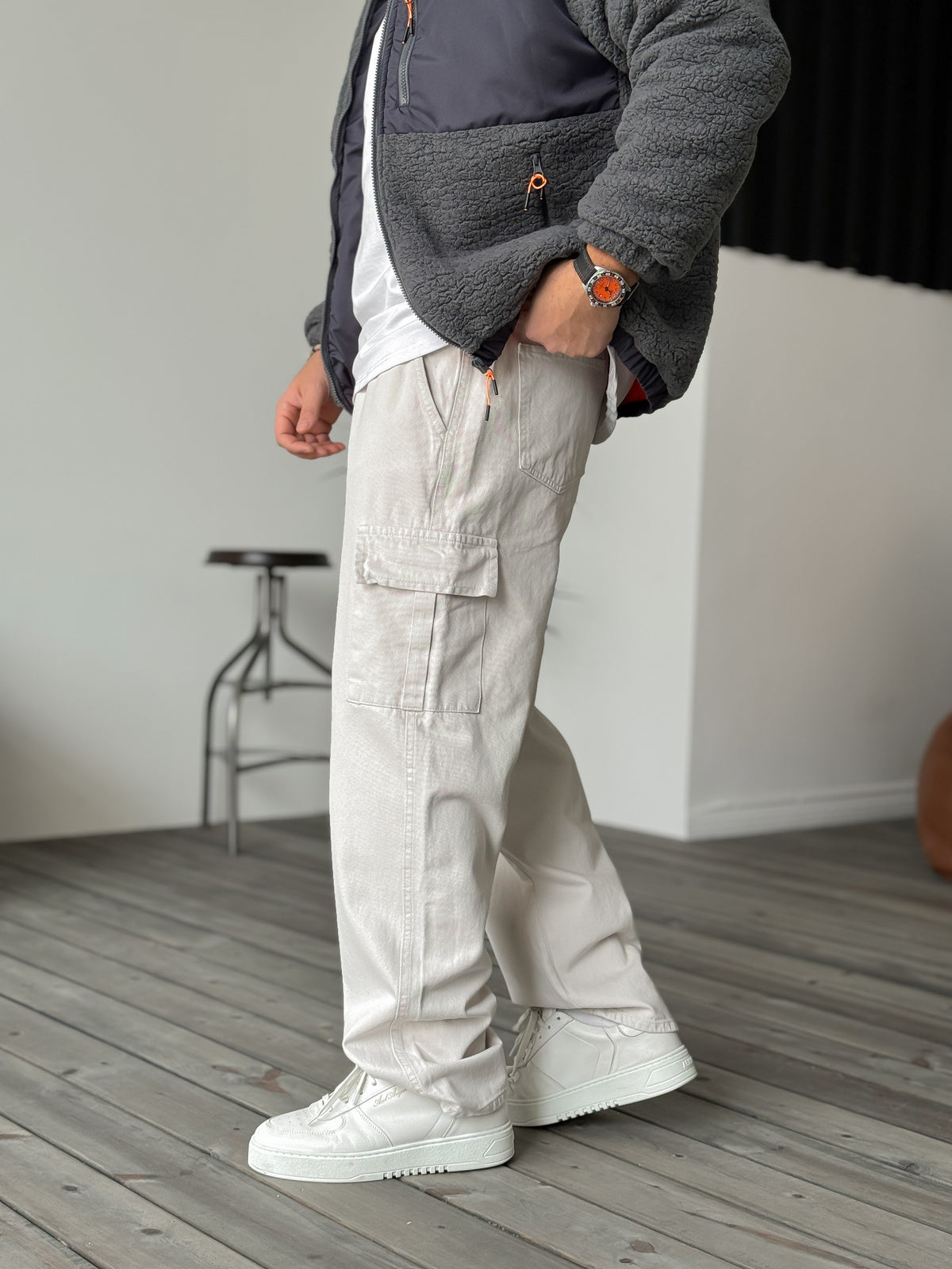 STONE CARGO GABARDINE PANTS