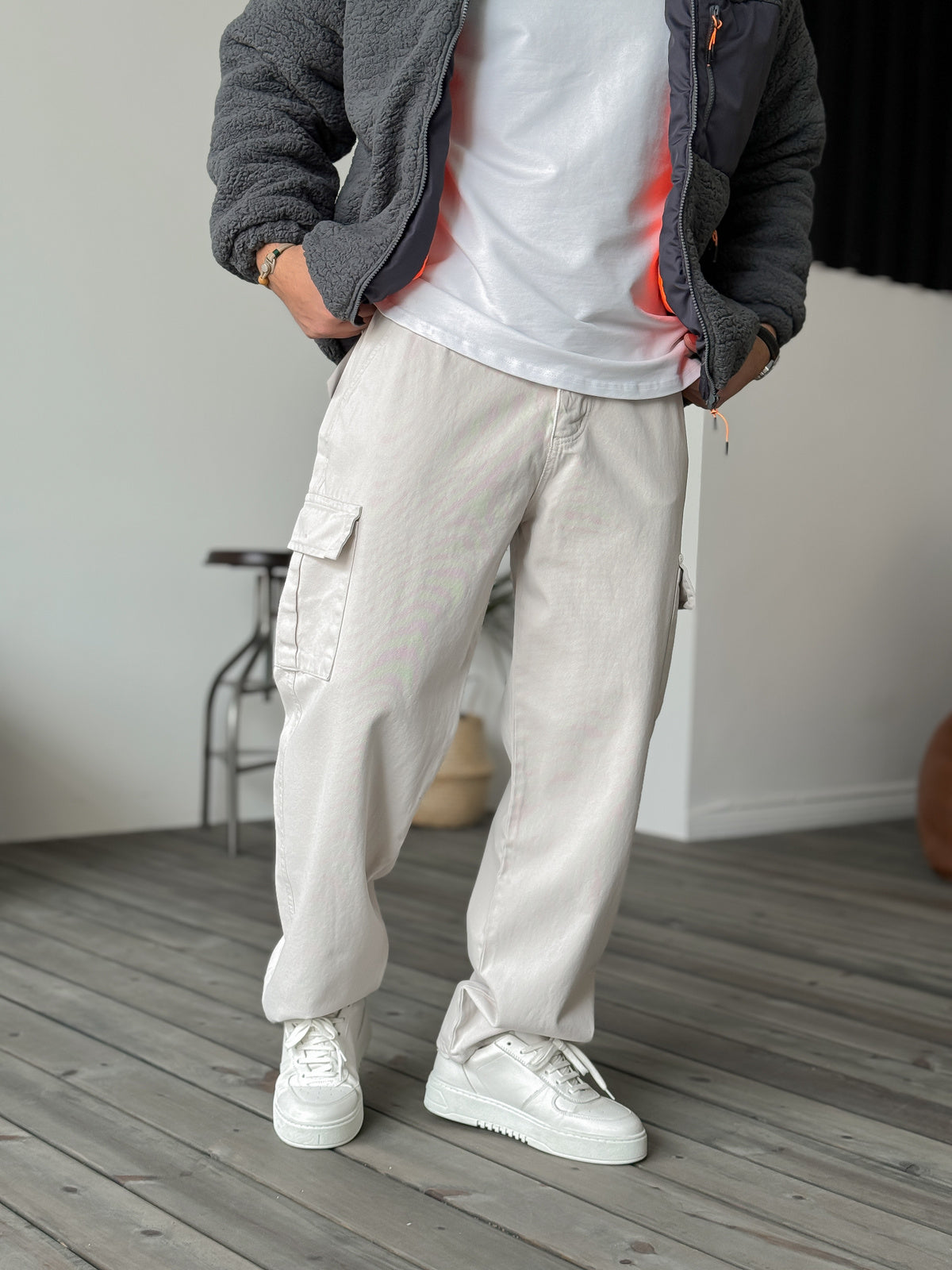 STONE CARGO GABARDINE PANTS