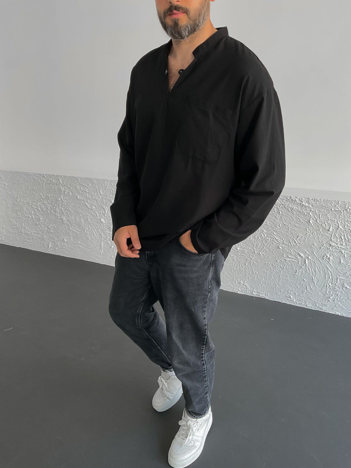Black V Neck Shirt