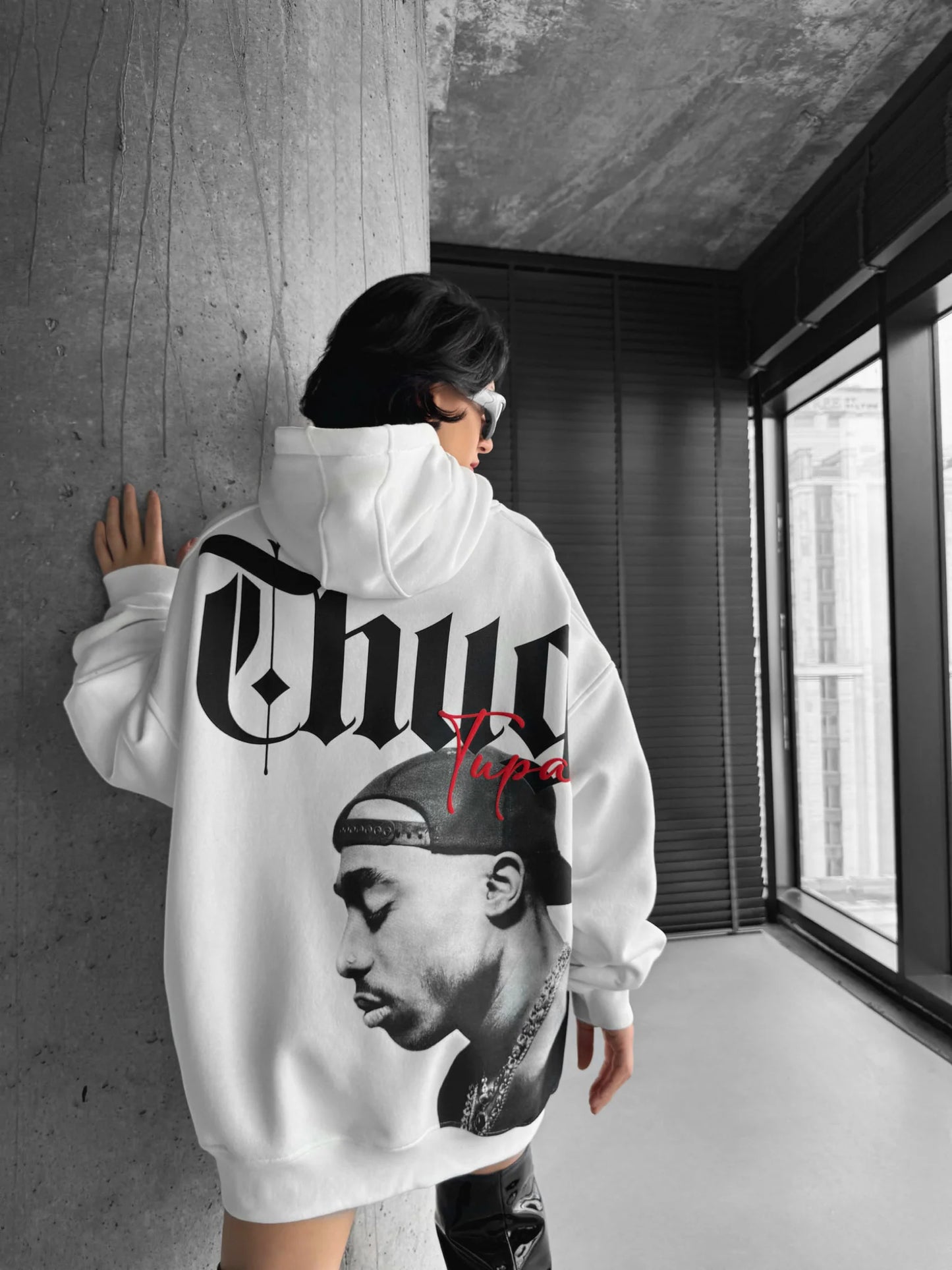 White Tupac Hoodie