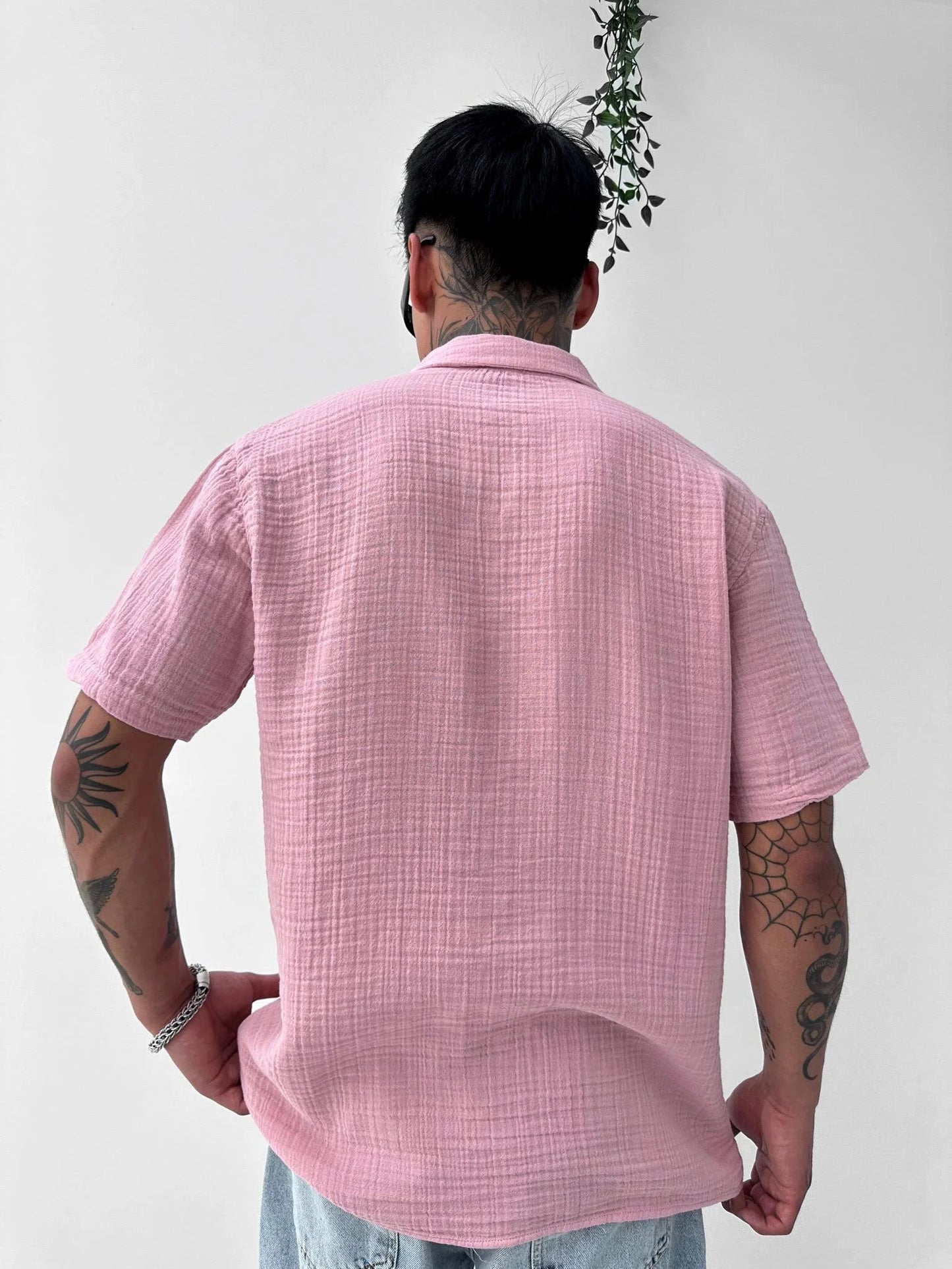 Powder Oversize Linen Shirt