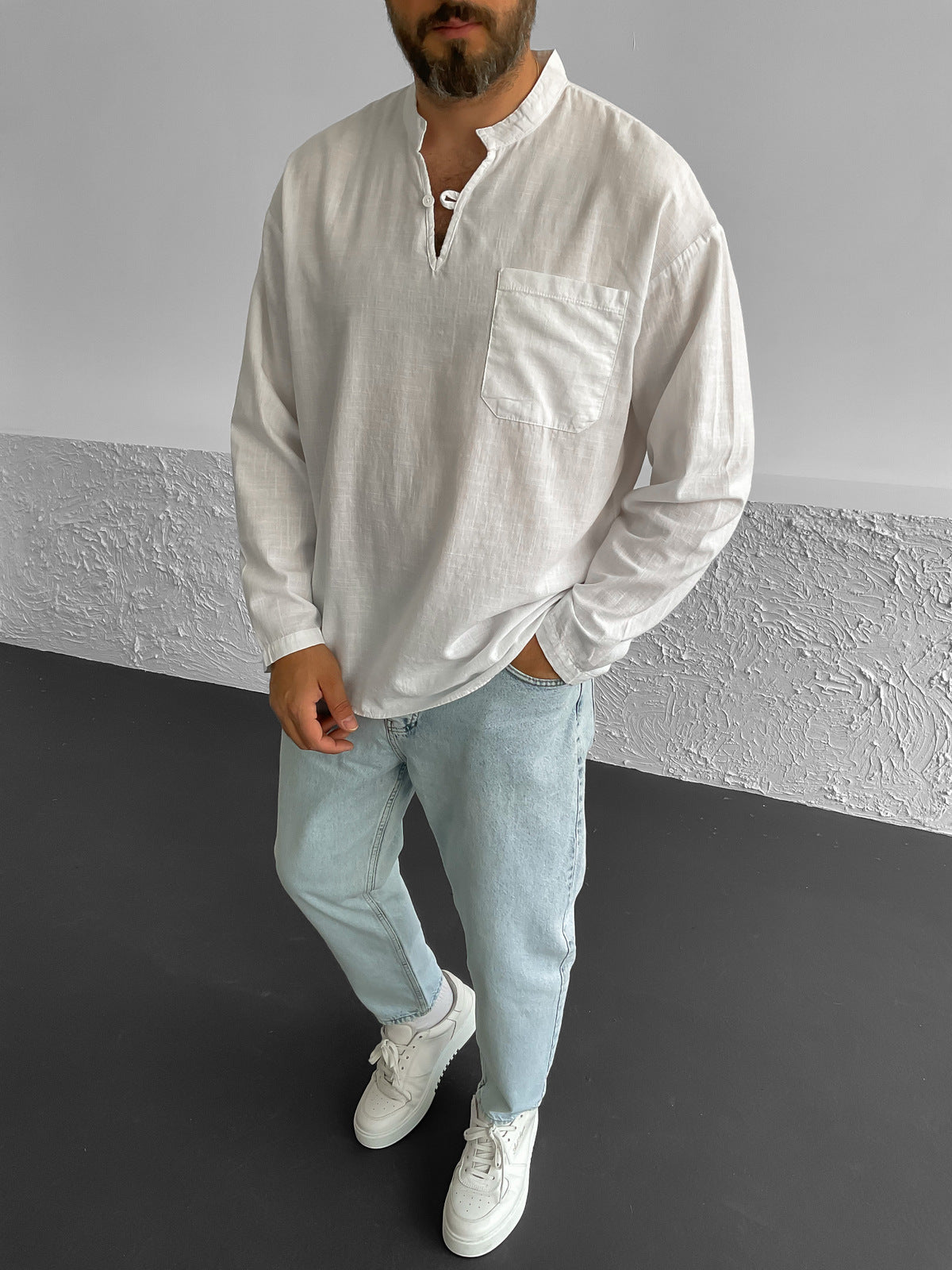 White V Neck Shirt