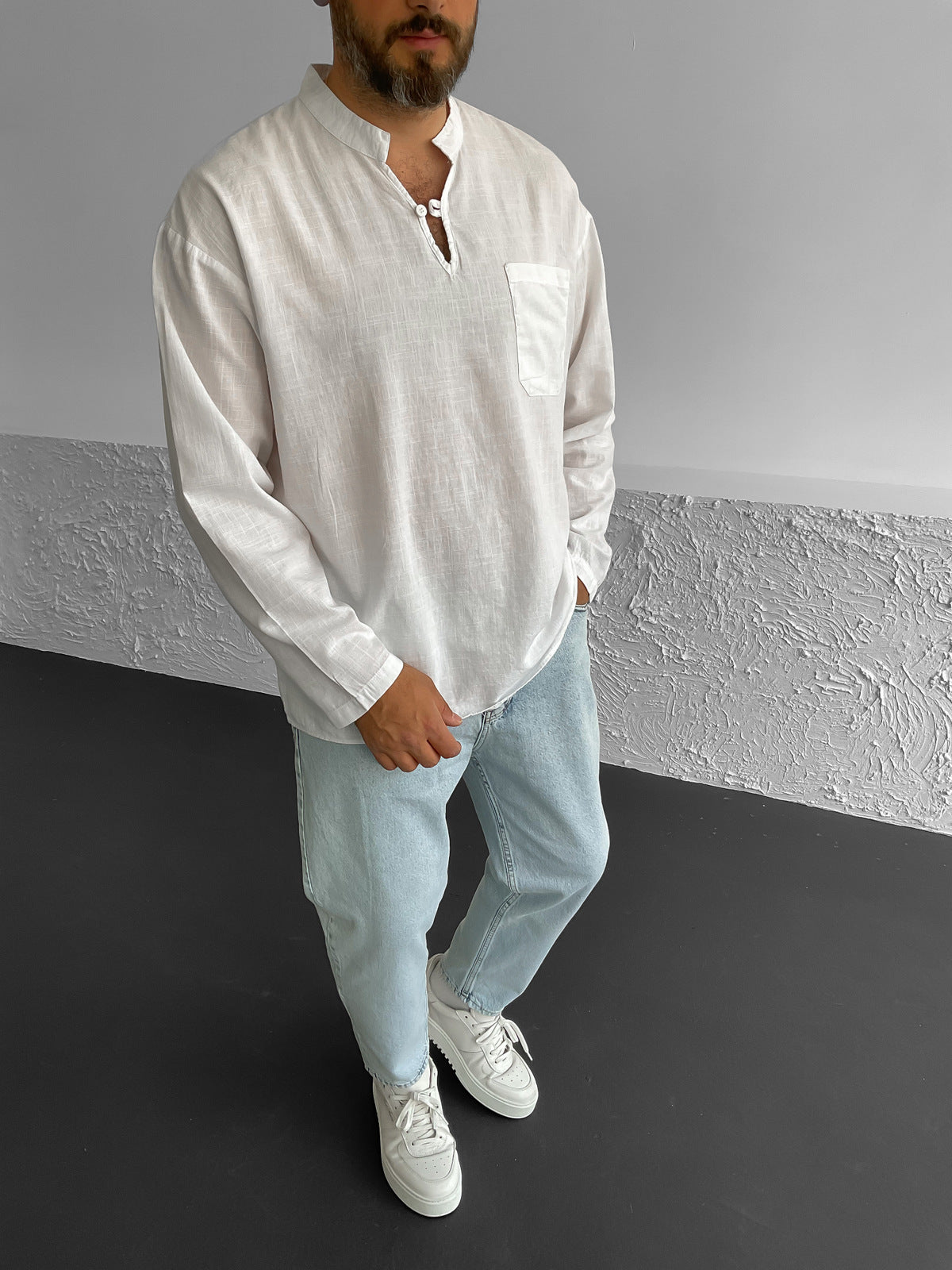 White V Neck Shirt