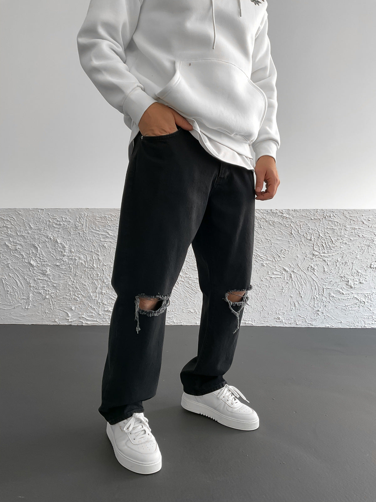Black Boyfriend Ripped Pants