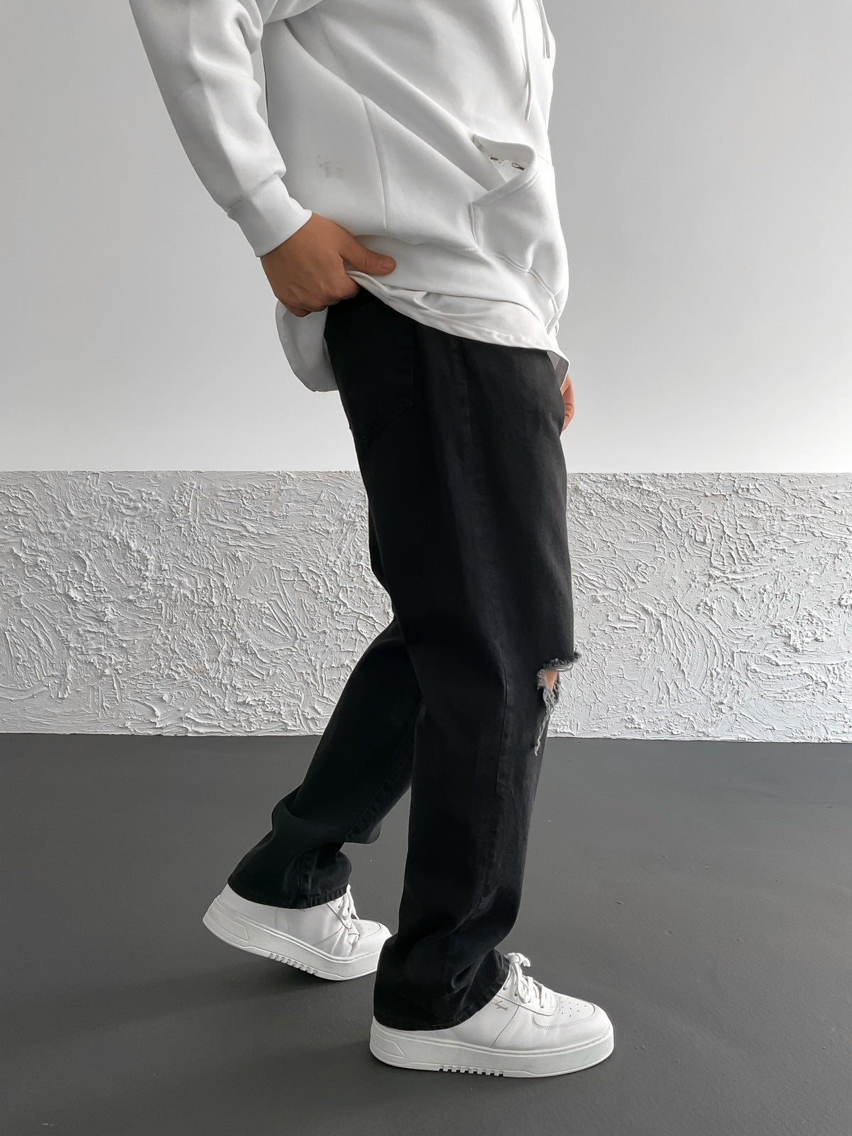 Black Boyfriend Ripped Pants