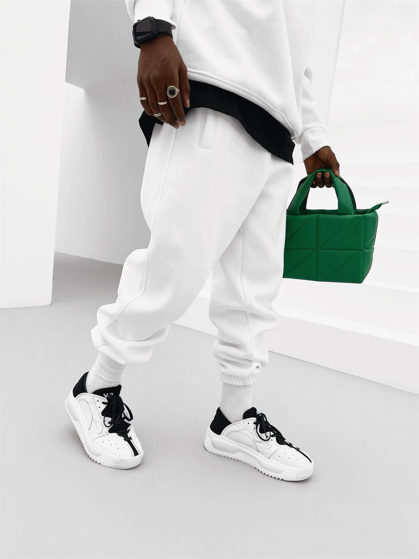 White Basic Joggers