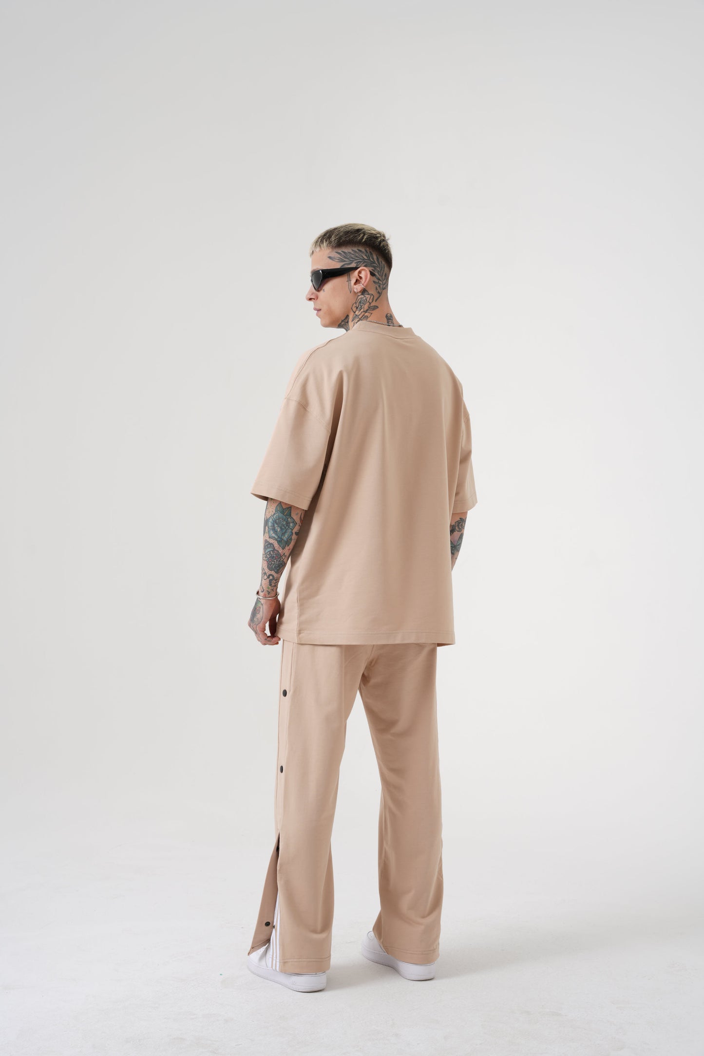 Beige MC-87 Buttoned Jogger