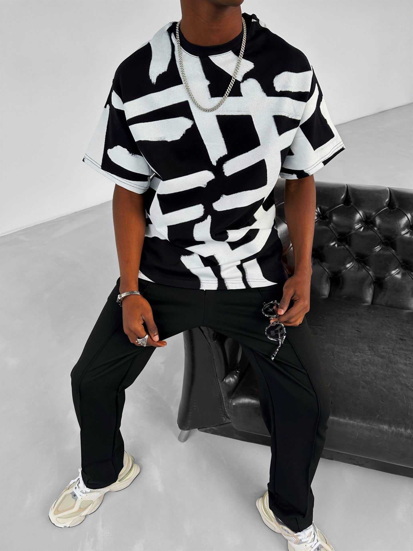 Black Lined T-Shirt