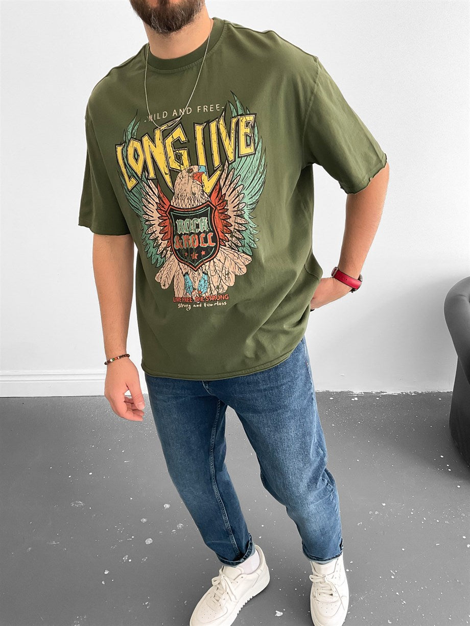 khaki Long Live T-Shirt