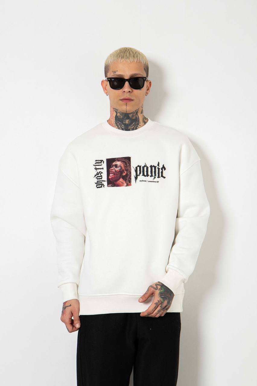 White Ghostly Panic Sweatshirt