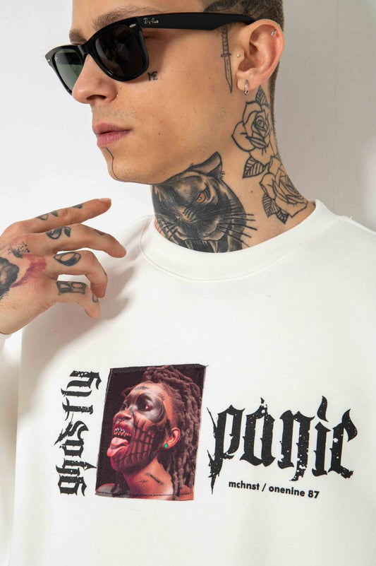 White Ghostly Panic Sweatshirt