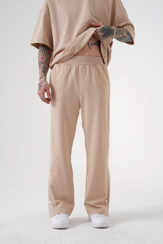 Beige MC-87 Buttoned Jogger