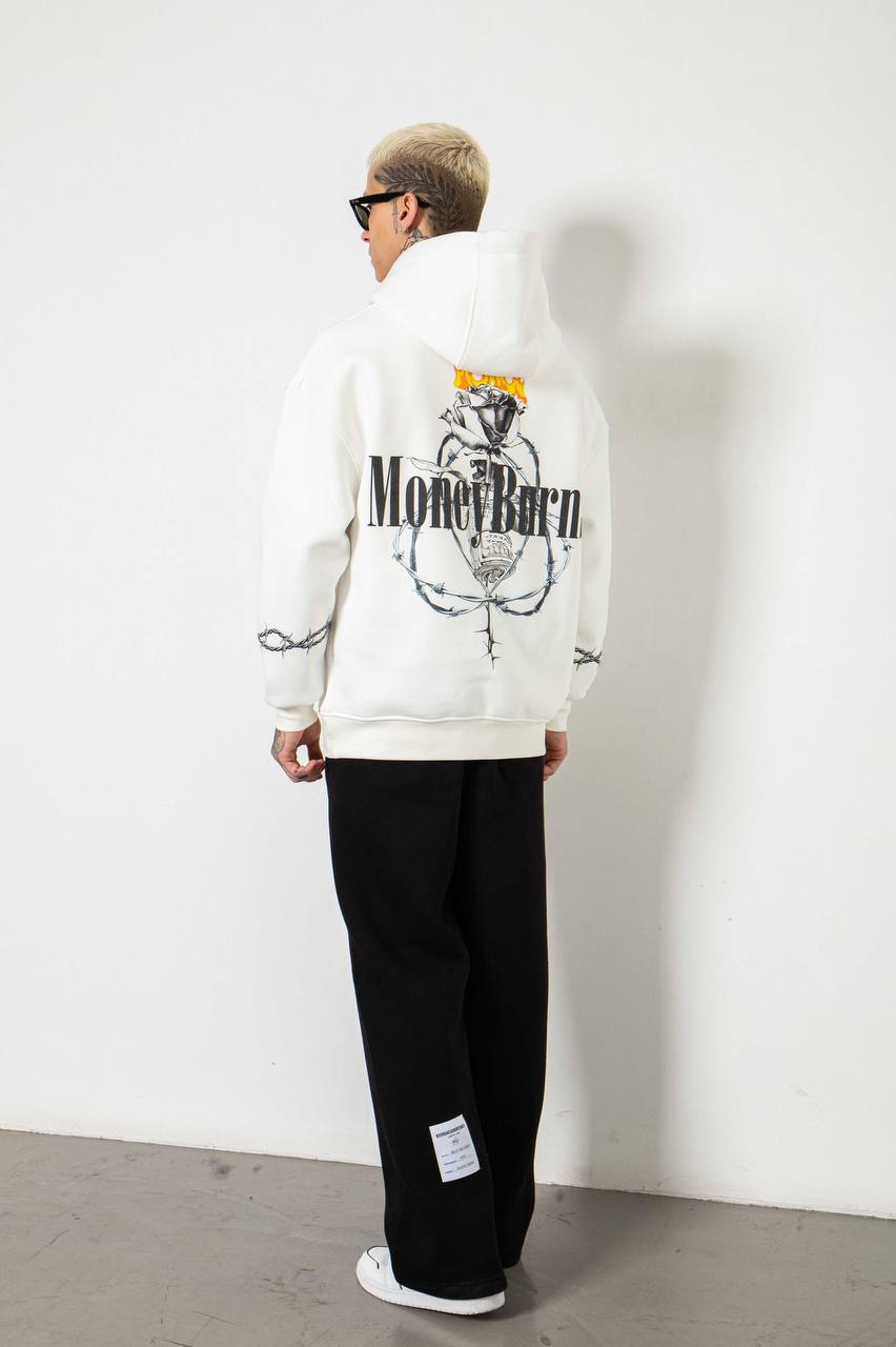 White MoneyBurns Hoodie