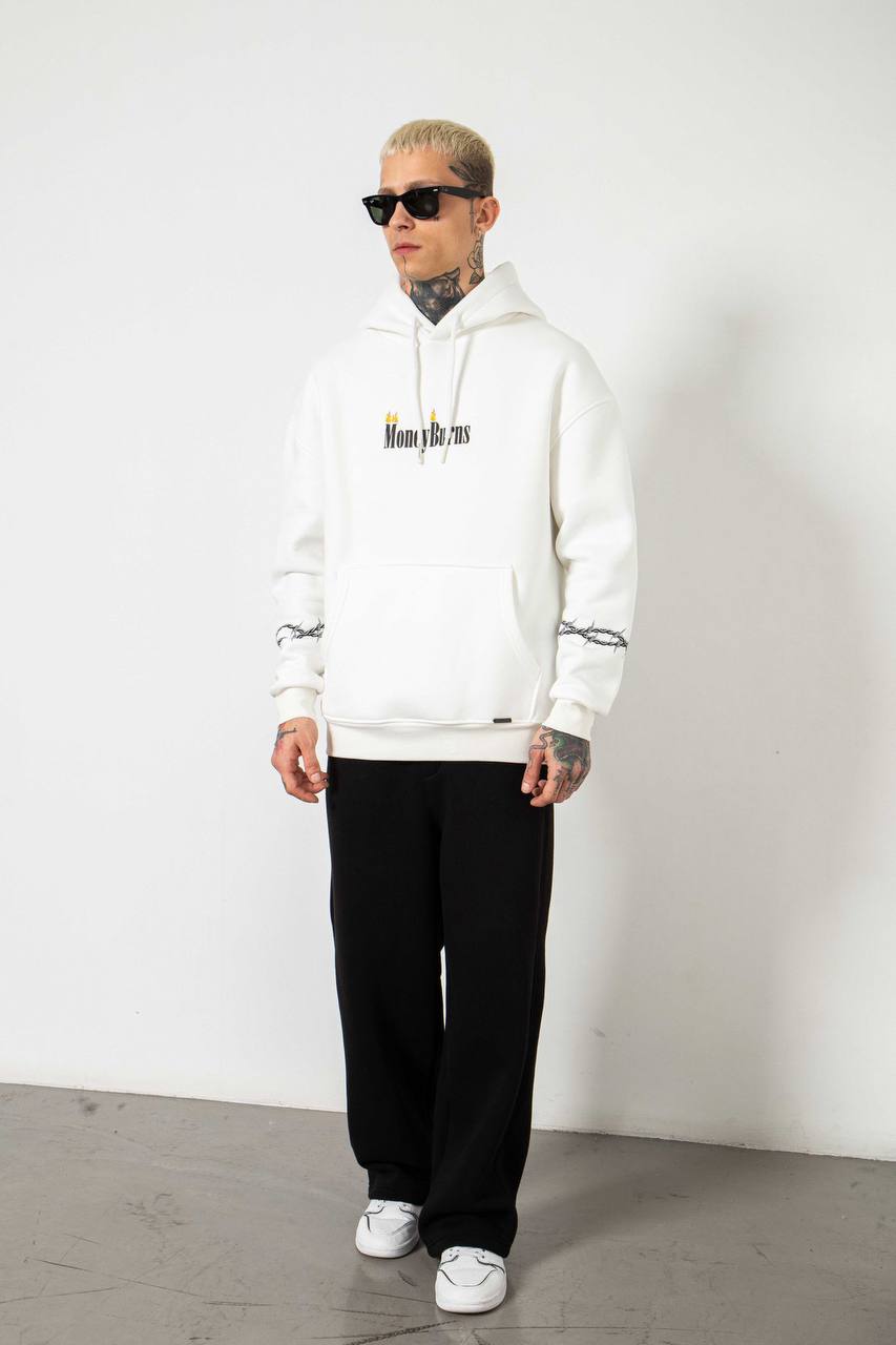 White MoneyBurns Hoodie