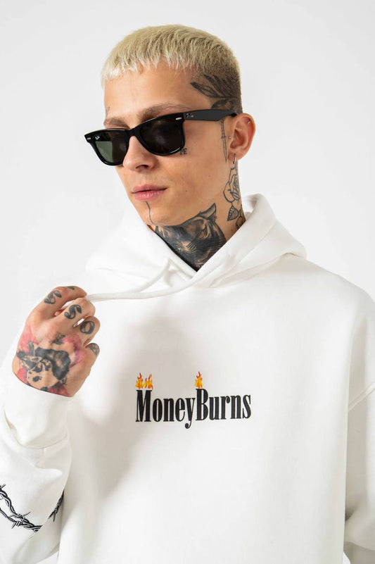 White MoneyBurns Hoodie
