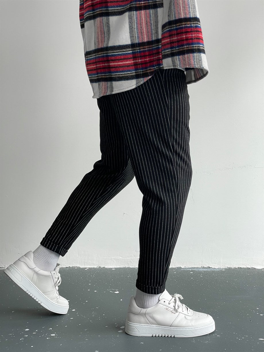 Black Striped Trousers