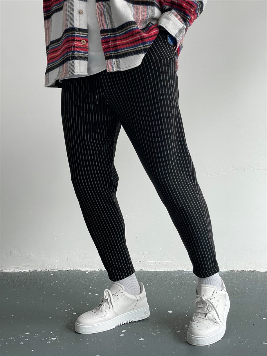 Black Striped Trousers